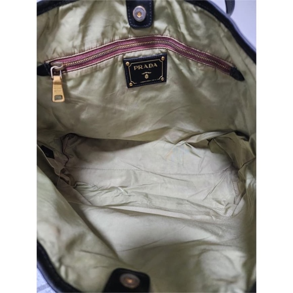 Authentic Prada Saffiano Trimmed Tessuto Tote Bag Black - Picture 7 of 13